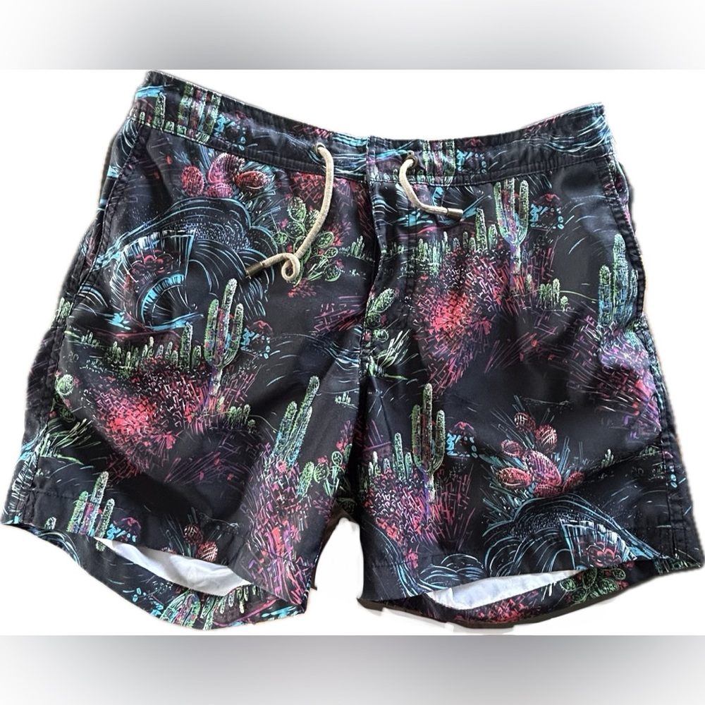 Thorsun Swim Shorts Trunks Men’s 33 Cactus All Over Print Drawstring Swimwear